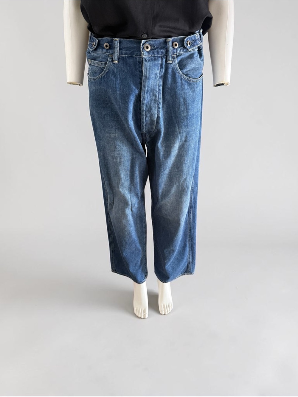Chimala Adjustable Waist Denim Pants in Medium Wash - Picture 8 of 11